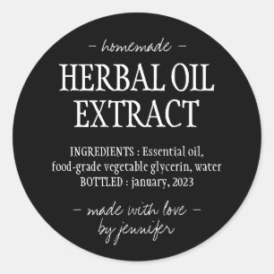 Homemade drink Cream black Herbal oil extract Classic Round Sticker