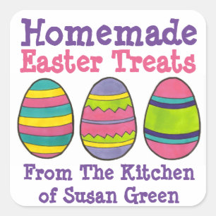 Homemade Easter Treats Cookie Baked By Painted Egg Square Sticker