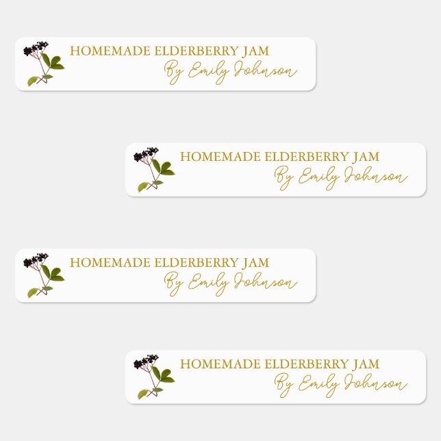 Homemade Elderberry Jam Thin Seal Label (Group)