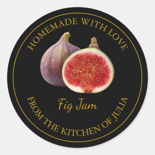 Homemade Fig Jam Label | Black (Front)