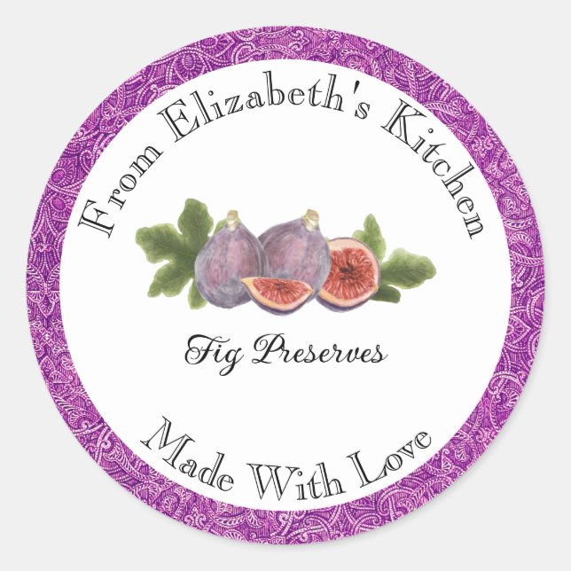 Homemade Fig Preserves Jar Label  (Front)