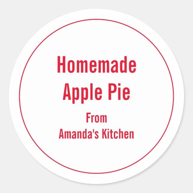 Homemade Food Christmas Gift Party Favour Apple Pi Classic Round Sticker (Front)
