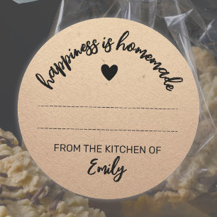 Homemade Food Craft Brown Paper Classic Round Sticker