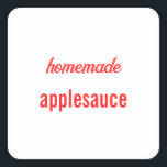 Homemade Food Gift Label Canning Jar Applesauce<br><div class="desc">Designed with custom text "homemade applesauce" which you can edit and customise as you wish! Great to be used in your own food jars or you can use them to label gifts or party favours for friends and family!</div>