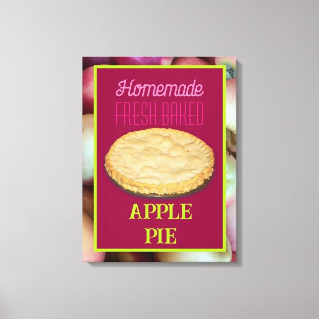 Homemade Fresh Baked Apple Pie Canvas Print (Front)