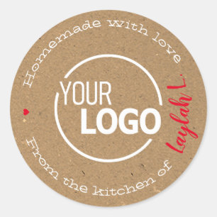 Homemade From The Kitchen Of Huge Logo Template  Classic Round Sticker
