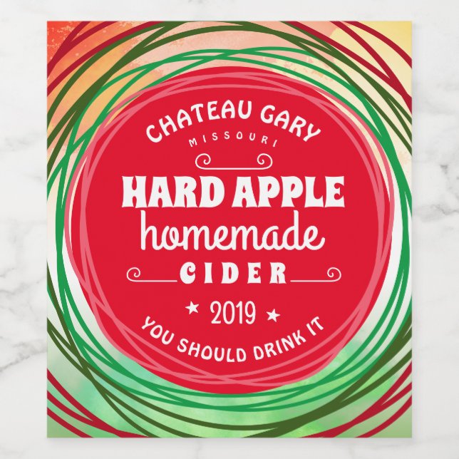 Homemade fruit faux vineyard personalised wine wine label (Single Label)