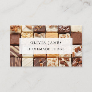 Homemade Fudge Blocks Luxury Fudge Sweets Business Card