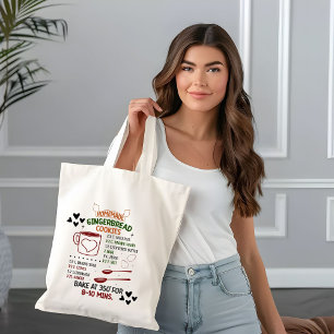 Homemade Gingerbread Cookie Recipe Christmas Gift Tote Bag