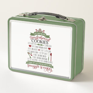 Homemade Gingerbread cookie recipe Metal Lunch Box