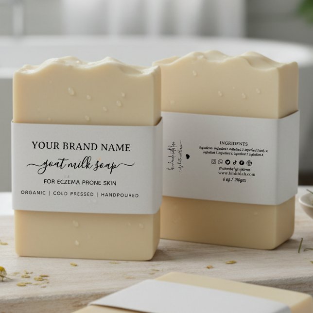 Homemade Goat Soap Belly Band Soap Packaging Invitation Belly Band (Creator Uploaded)