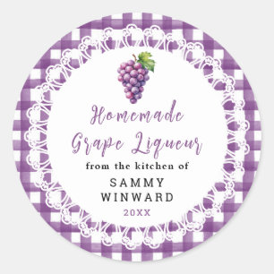 Homemade Grape Liqueur Bottle Label