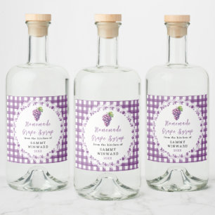 Homemade Grape Syrup Bottle Label