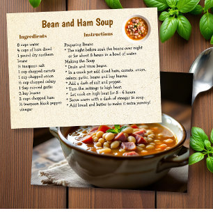 Homemade Ham and Bean Soup Recipe Postcard