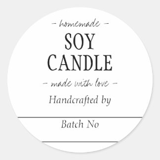 Homemade Handcrafted SOY CANDLE Classic Round Sticker