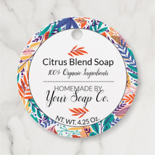 Homemade Handmade Artisan Citrus Soap Hang Tags