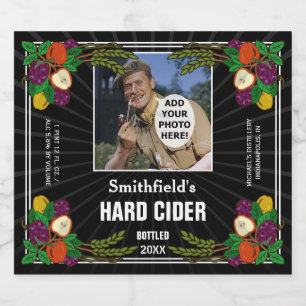 Homemade Hard Blackberry Apple Cider Custom Black Beer Bottle Label