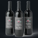 Homemade Holiday Liqueur Wine Chalkboard Christmas Label<br><div class="desc">Add your custom name and information to this elegant wine bottle label. It has a chalkboard art look Christmas holly with leaves and berries. This is fully customisable--you can add, delete, move, or change anything. ----- It says Homemade Holiday Liqueur, from the Kitchen of Your Name, Keep Refrigerated. Simply replace...</div>