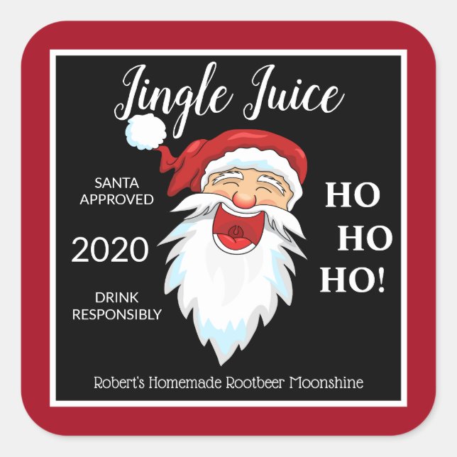 Homemade Holiday Moonshine Personalised Square Sticker (Front)