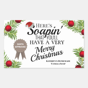 Homemade Holiday Soap Personalized Rectangular Sticker
