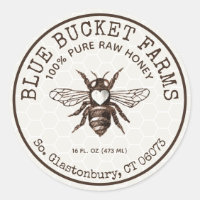 Homemade Honey Bee Honeycomb Jar Label