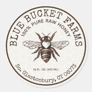 Homemade Honey Bee Honeycomb Jar Label