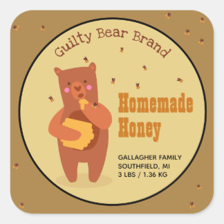 Homemade Honey Jar Square Sticker