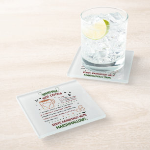 Homemade Hot Cacao  Cookie Recipe Christmas Gift Glass Coaster