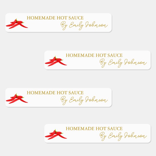 Homemade Hot Chilli Sauce Thin Label (Group)