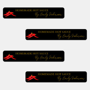 Homemade Hot Chilli Sauce Thin Label