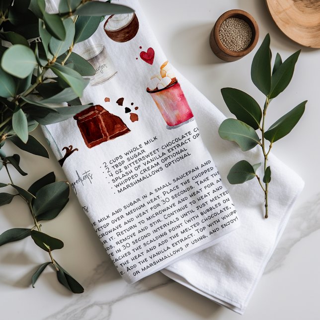 Homemade Hot Chocolate | Recipe Heirloom Tea Towel (Creator Uploaded)