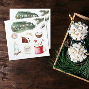 Homemade Hot Chocolate Recipe   Holiday Party Napkin