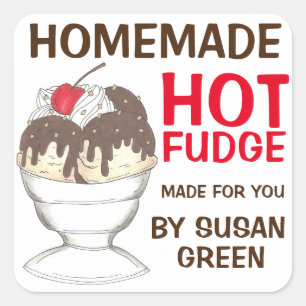 Homemade Hot Fudge Sauce Personalised Stickers