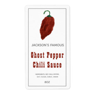 Homemade Hot Sauce Ghost  Pepper Chilli Sauce Labe