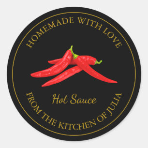 Homemade Hot Sauce Label Black