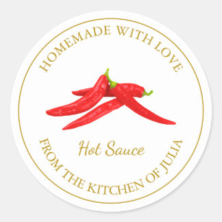 Homemade Hot Sauce Label | White