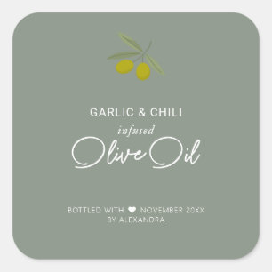 Homemade Infused Olive Oil Square Sticker
