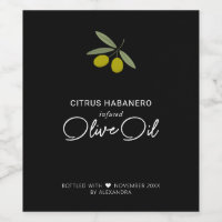 Homemade Infused Olive Oil Wine Label