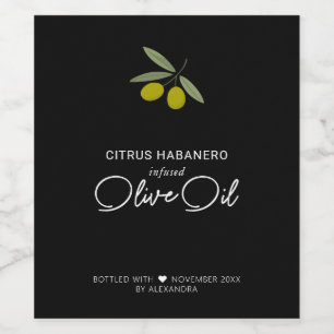 Homemade Infused Olive Oil Wine Label
