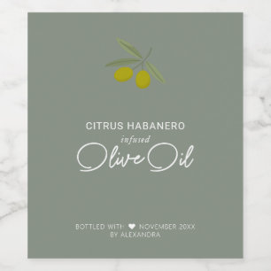 Homemade Infused Olive Oil Wine Label