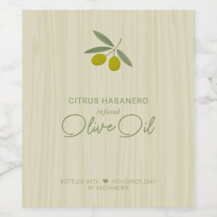 Homemade Infused Olive Oil Wine Label