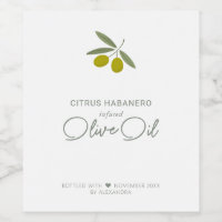 Homemade Infused Olive Oil Wine Label