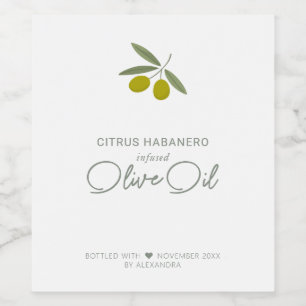 Homemade Infused Olive Oil Wine Label