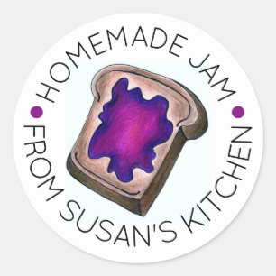 Homemade Jam Jelly Fruit Preserves Made By Kitchen Classic Round Sticker