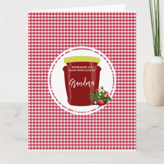 Homemade Jam Red and White Gingham Editable Card