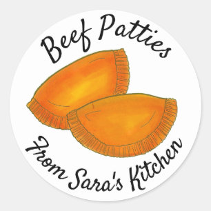 Homemade Jamaican Beef Patties From the Kitchen of Classic Round Sticker