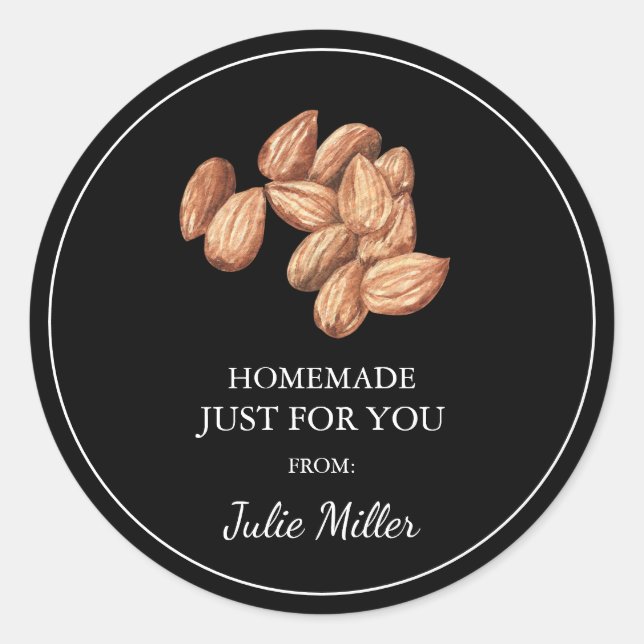 Homemade just for you almond label (Front)