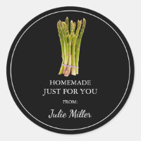 Homemade just for you asparagus label