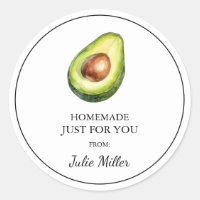 Homemade just for you avocado label