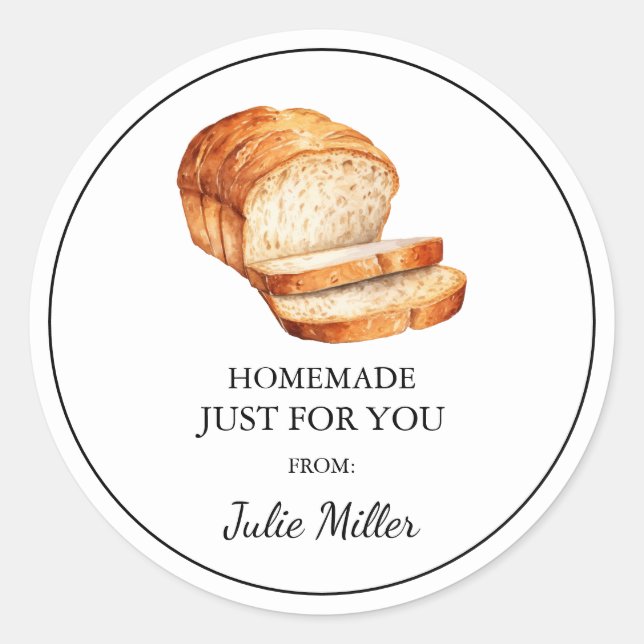 Homemade just for you bread label (Front)